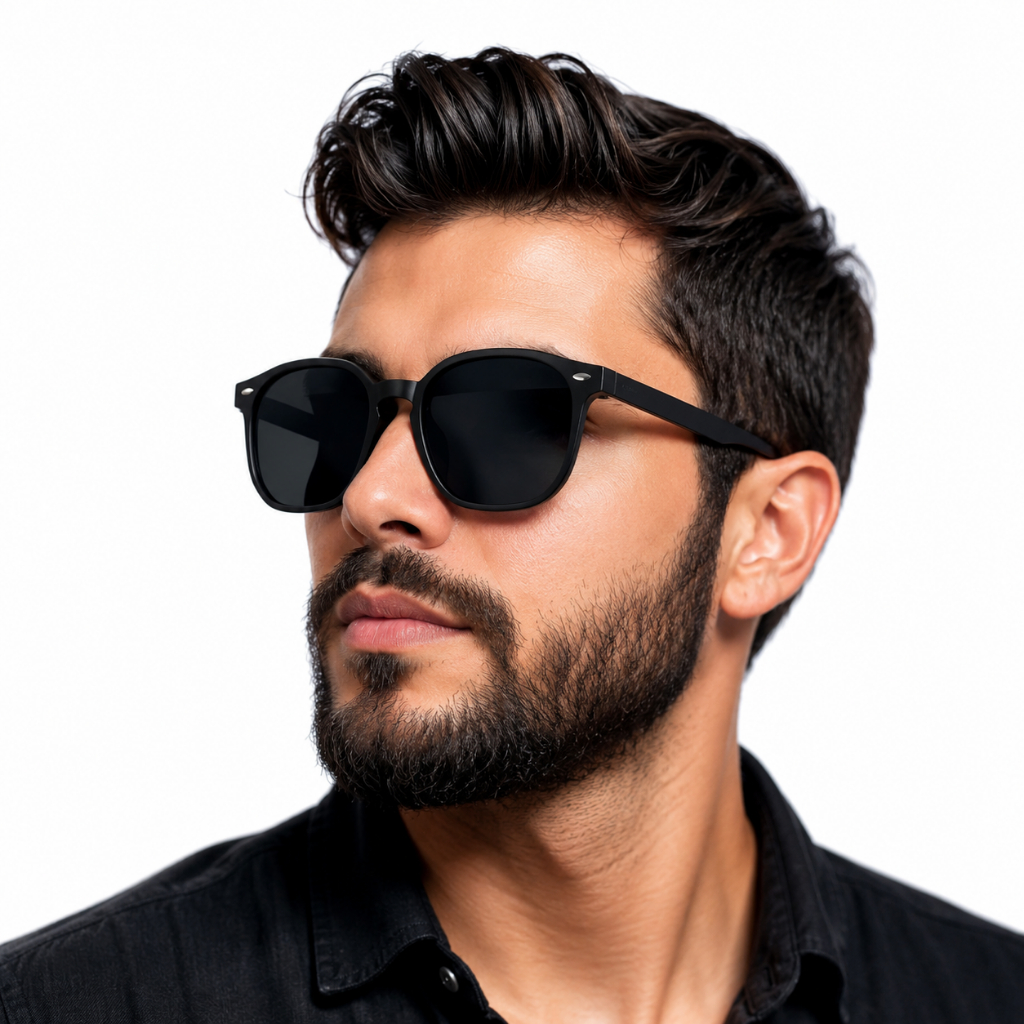 Óculos de Sol Hexagonal Acetato Premium Masculino Feminino Preto Marrom com Lente Proteção UV400
