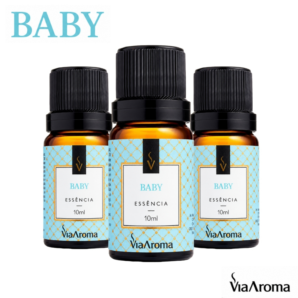 Kit Essências Aromatizador para Difusor Aromatizador Essência Baby Via Aroma 10ml