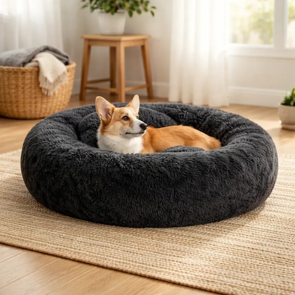 CAMA PET DONUT NUVEM PELUCIA REDONDA CAMINHA PELUCIADA NINHO CASINHA CASA COLCHONETE CÃO GATO TOCA