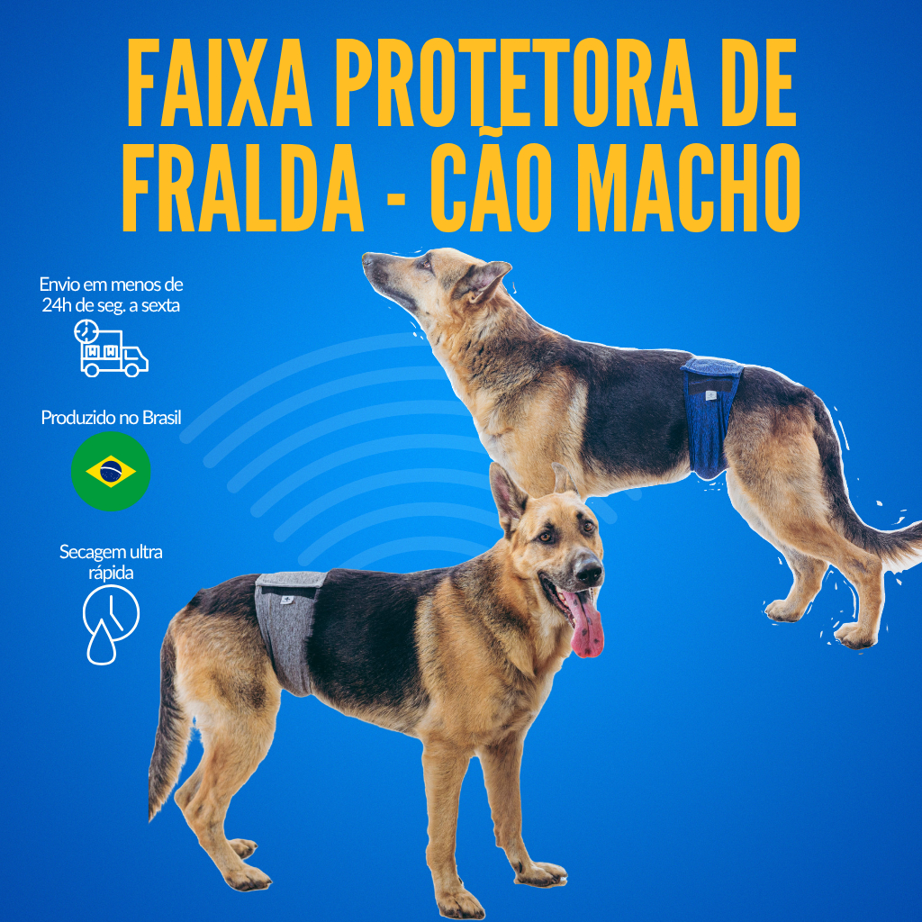 Protetor para fralda de cachorro reutilizável e lavável Tamanho 0 até 7 porte pequeno, medio e grande