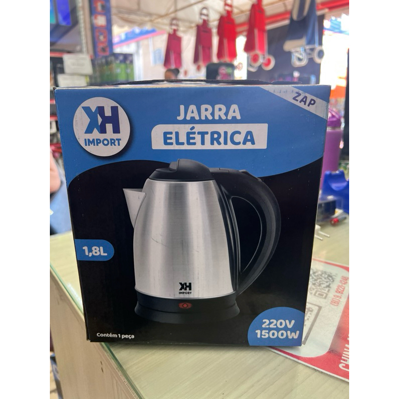 Chaleira Elétrica de Aço Inox 1,8L com Desligamento Automático