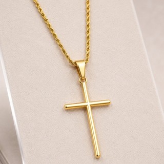 Colar Cruz Masculino/Feminino Aço Inox Banhado a Ouro 18K Corrente Torcida e  Religioso ✨ Estilo Elegante Presente Ideal