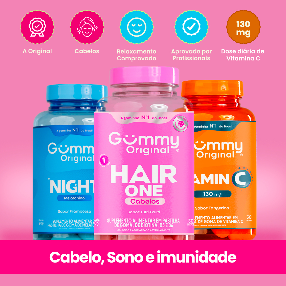 Kit 3 Gummy Original Night Hair Vitamina C