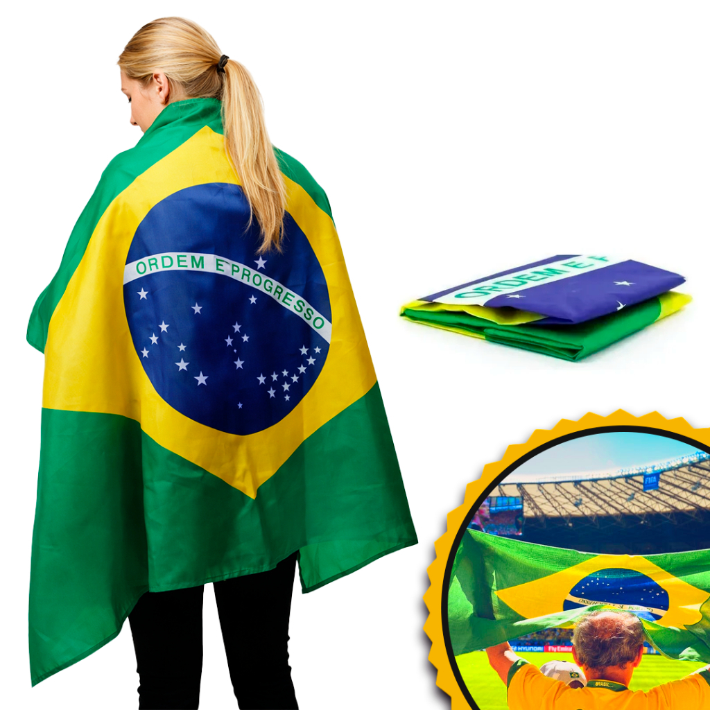 Bandeira do Brasil Grande Torcida Copa Do Mundo Poliester