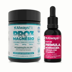 Kit AlwaysFit | Pro3Magnésio + Composto Meno Óleos de Prímula, Borragem e Linhaça | 2 Suplementos