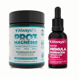 Kit Pro3Magnésio + Composto Meno - Óleos de Prímula, Borragem, Linhaça e Vitamina E