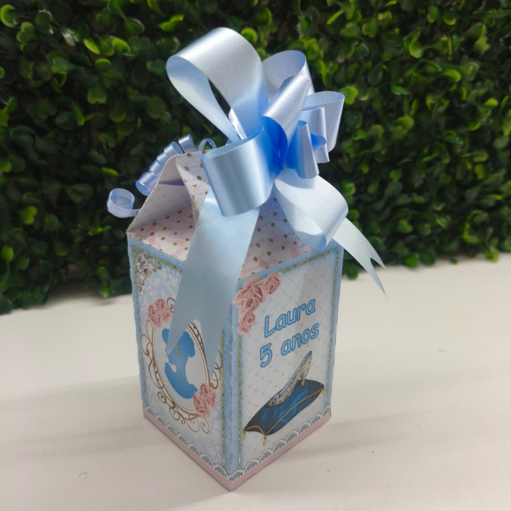 Caixa Milk Cinderela Princesa Personalizada Festa Infantil e Lembrancinhas Caixinhas