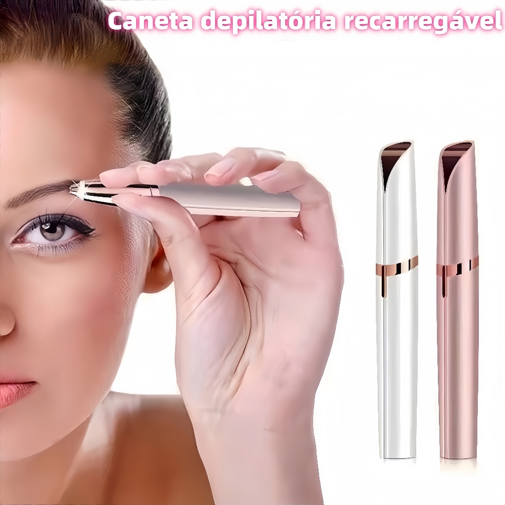 Caneta Depiladora Sobrancelhas Design Indolor Flawlbss Recarregável Indolor