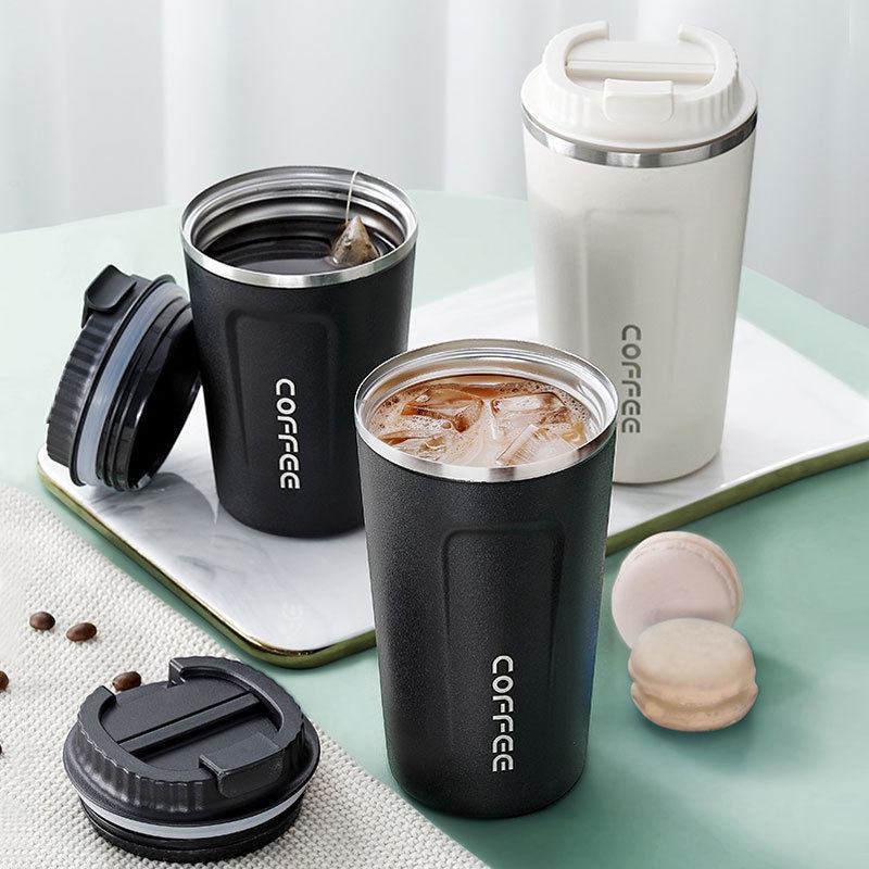 510ml Copo Térmico Coffee Com Tampa Inox Portátil Para Café E Bebidas