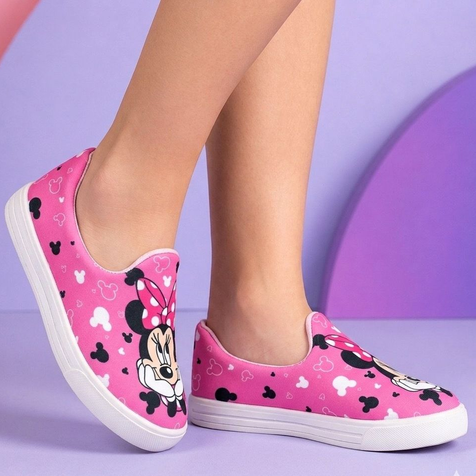 Tênis Infantil Feminino calce facil Minnie Meninina Leve e confortavel