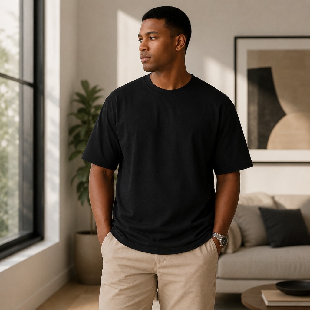 Camiseta Oversized Masculina 100% Algodão Streetwear Premium Confortável Macia Confortável