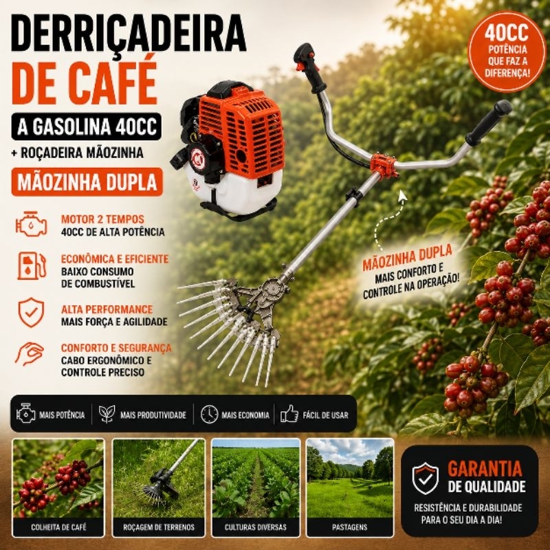 Derriçadeira De Café A Gasolina+Roçadeira 40CC Mãozinha .