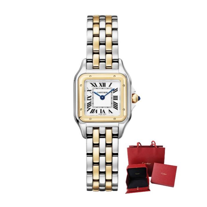 Relógio Cartier Panthére Feminino 22mm Aço Inoxidável Completo na Caixa