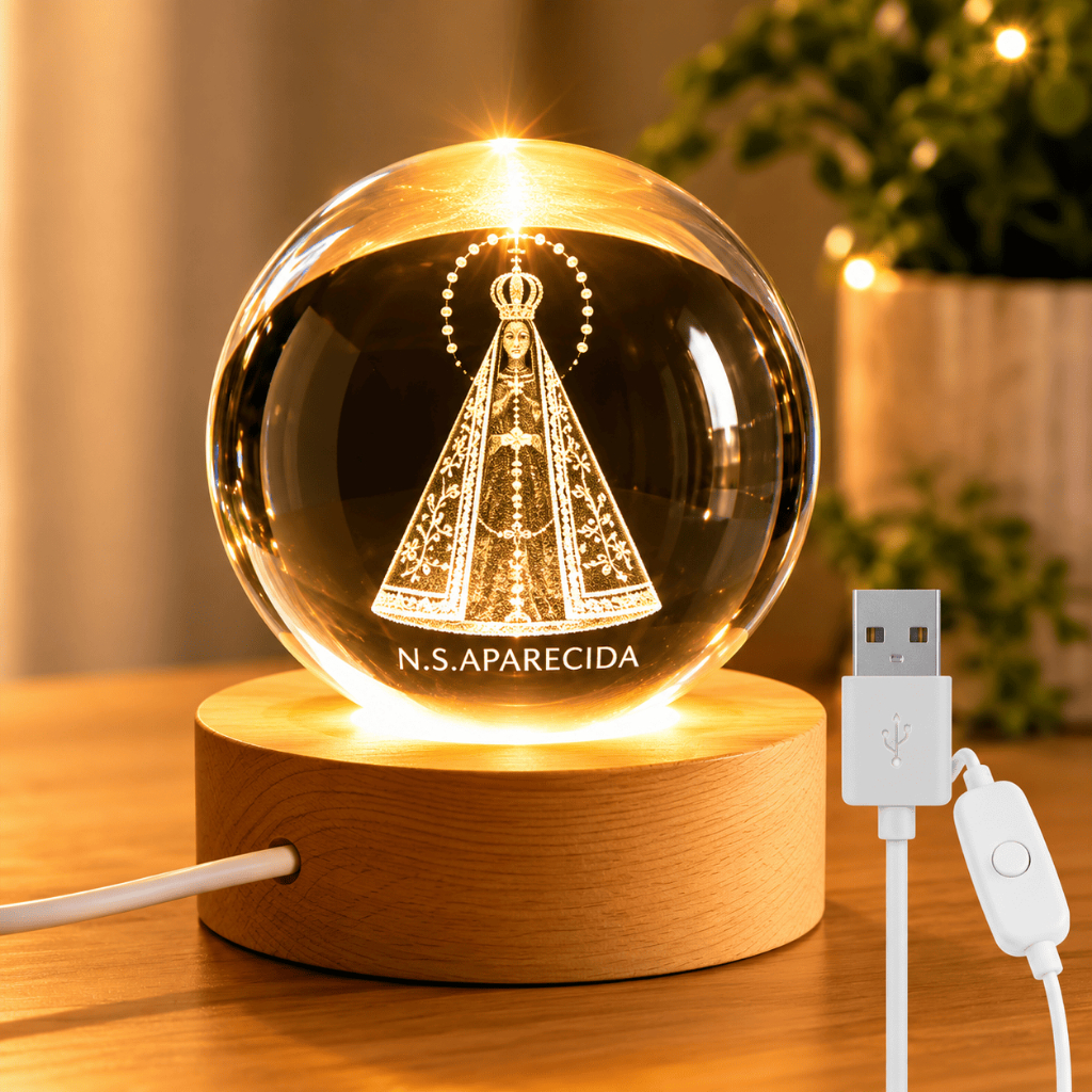 Luminária Decorativa Cristal Nossa Senhora Aparecida Presente 35232APARECIDA