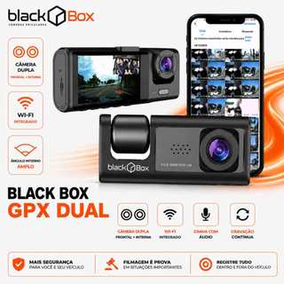 Black Box GPX Dual Original - Câmera Veicular Dupla Interna Wifi Full HD (Automotiva Carro Uber App Traffic Recorder)