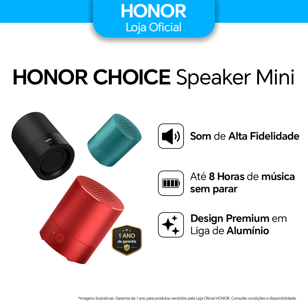 Imagem Caixa De Som Bluetooth Sem Fio Honor Choice Speaker Mini Portátil Tws Bateria Longa Ipx5 Original