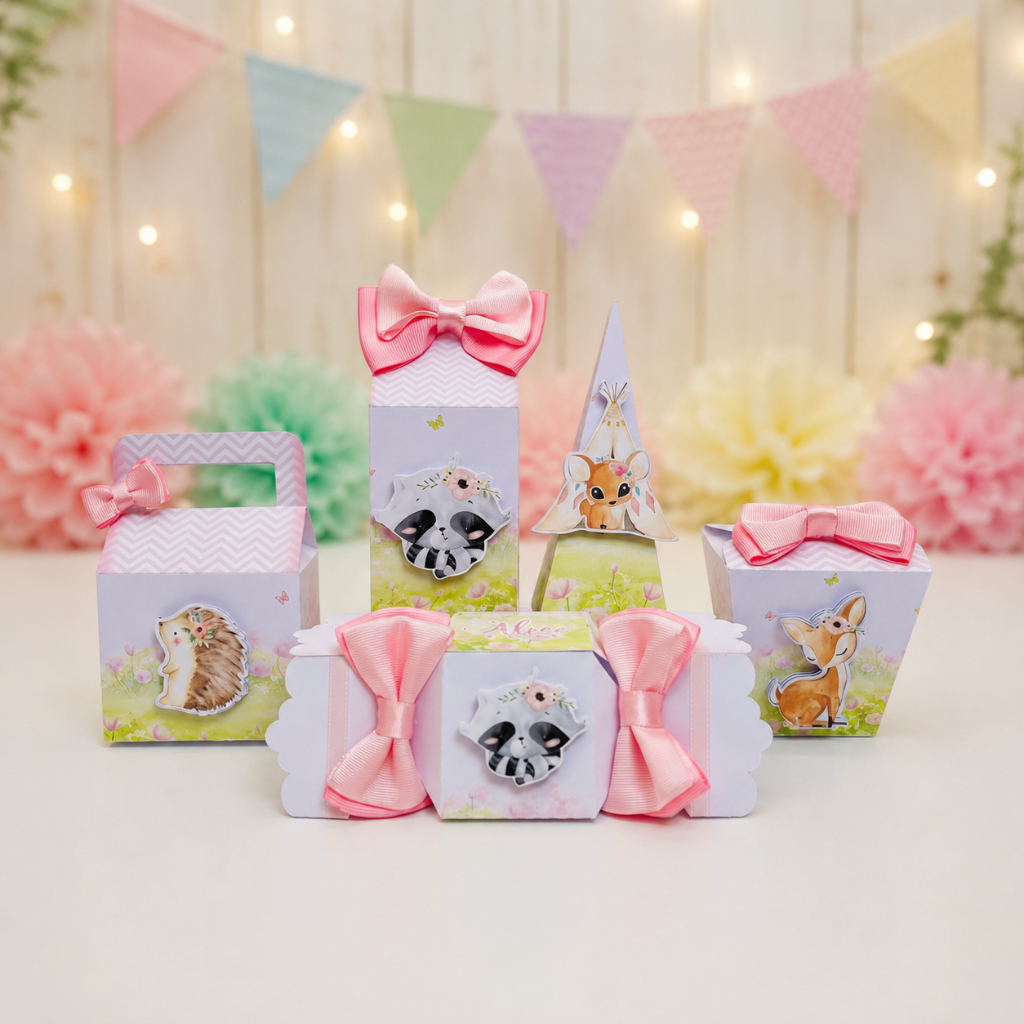 Kit Festa Bosque Encantado Menina Lembrancinhas Personalizadas Caixinhas Para Doces Aniversário Infantil Jardim