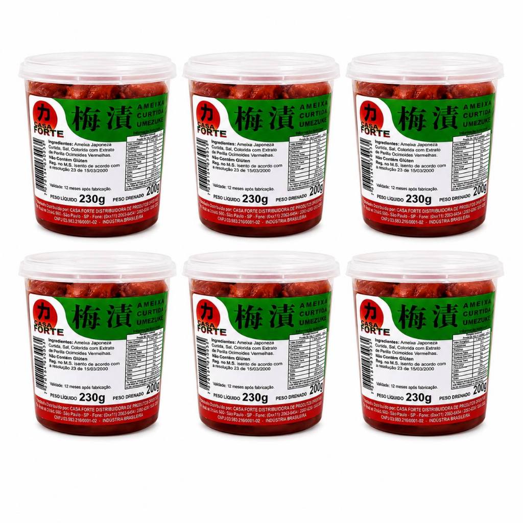 Ameixa Umeboshi Curtida Casa Forte 230g (Kit com 6)