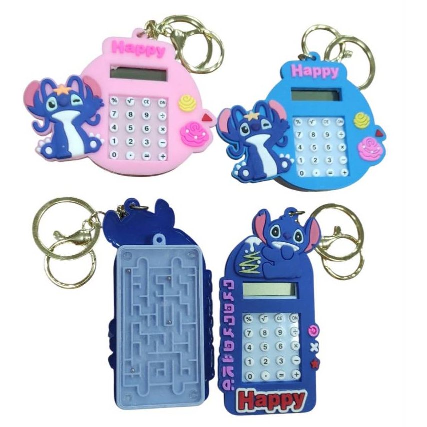Chaveiro Calculadora Stitch de Animação Emborrachado Joguinho Desenho Animado Filme Presente