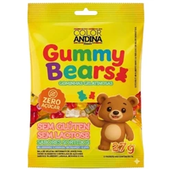 Gummy Bears Balas de Gelatina Color Andina Zero Açúcar 27g