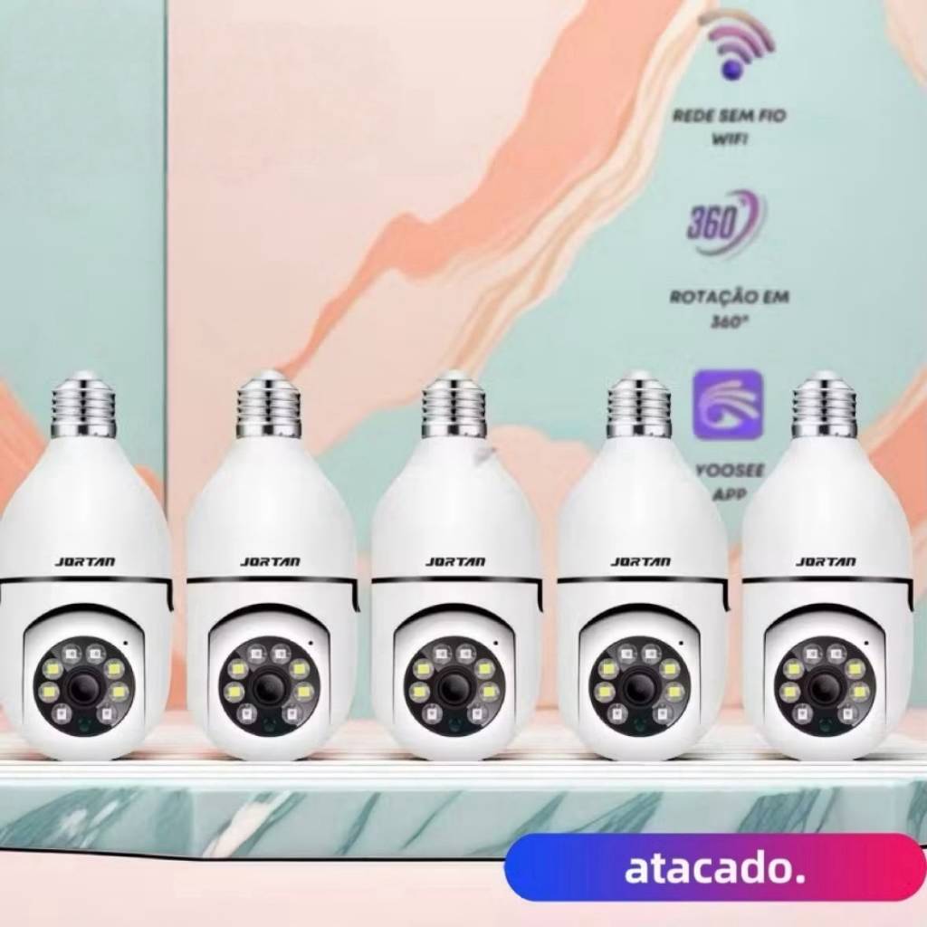 Câmera de segurança a Prova D'água sem fio gira 360 com app Yousee full HD visão notturna Jortan JT-8177