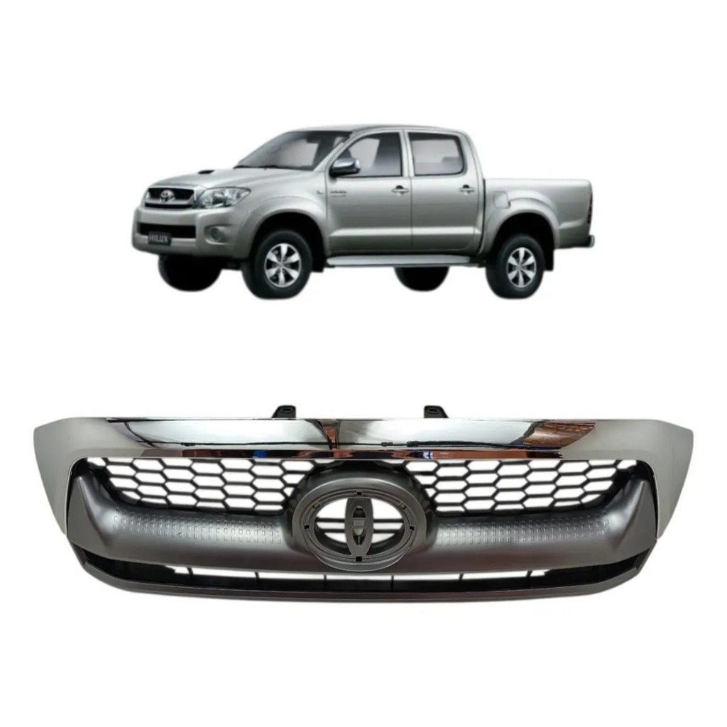 Grade Toyota Hilux Sr Srv 2009 2010 A 2011 Cinza Com Friso Cromado