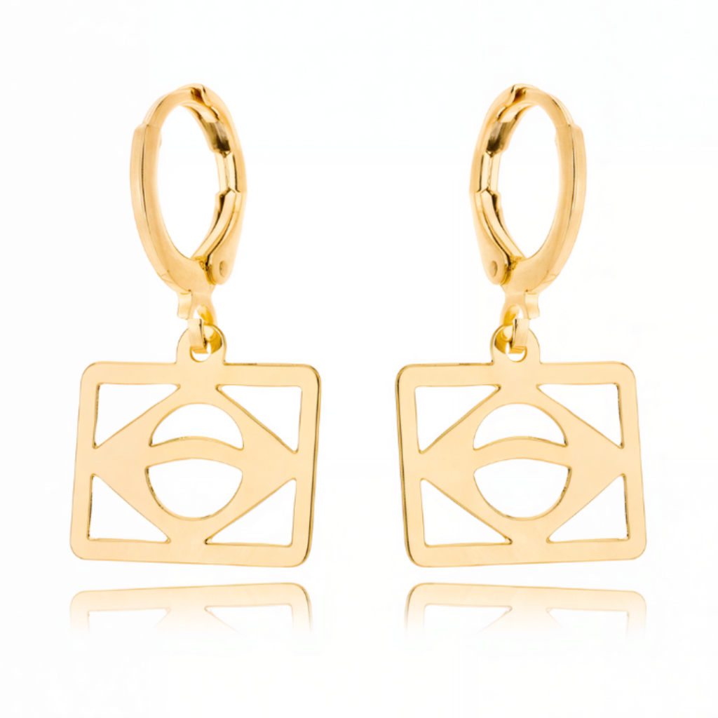 Brinco Brasil Banhado A Ouro 18k Feminino Elegante Joia De Alta Qualidade Design Sofisticado Luxo