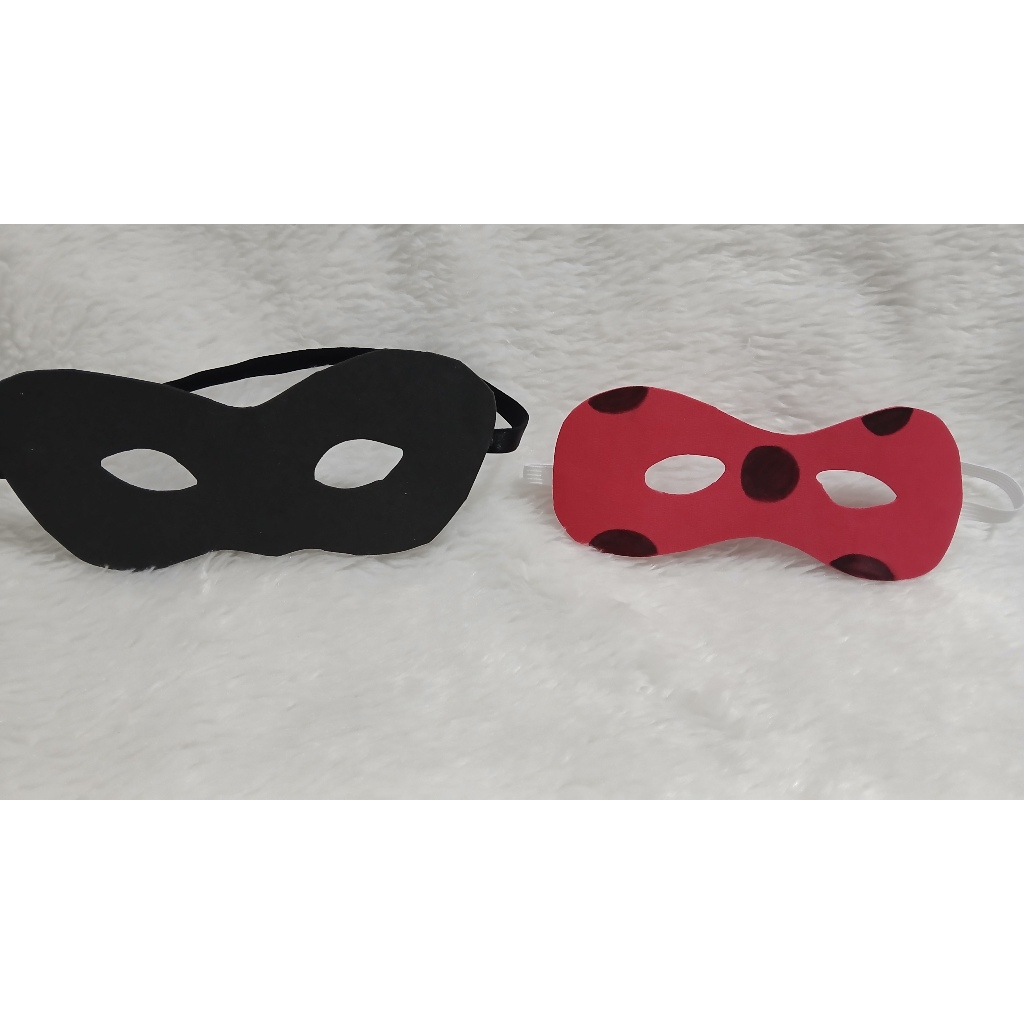 Máscara Ladybug e Cat Noir festa infantil 10 unidades