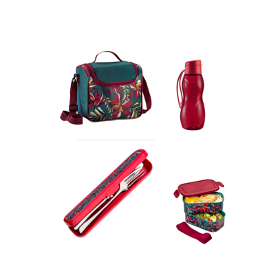 kit bolsa termica+02marmitas+porta talheres+garrafa plastica água,  Pote de Salada 500ml