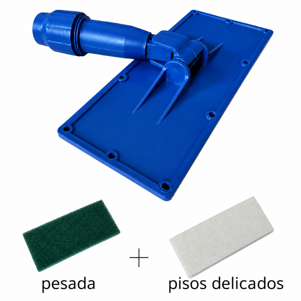 Suporte Esfregão Com Esponja P/Rodo Articulavel 360o Velcro Com 1 Esponja s/Cabo