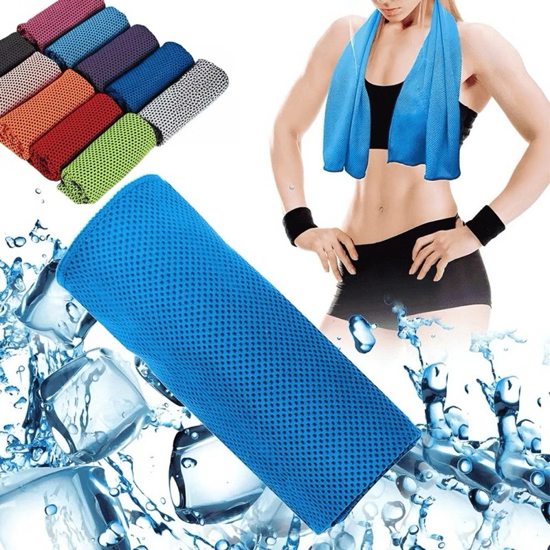 Toalha Fitness Refrescante para Academia Esporte Corrida Yoga Secagem Rápida Portátil