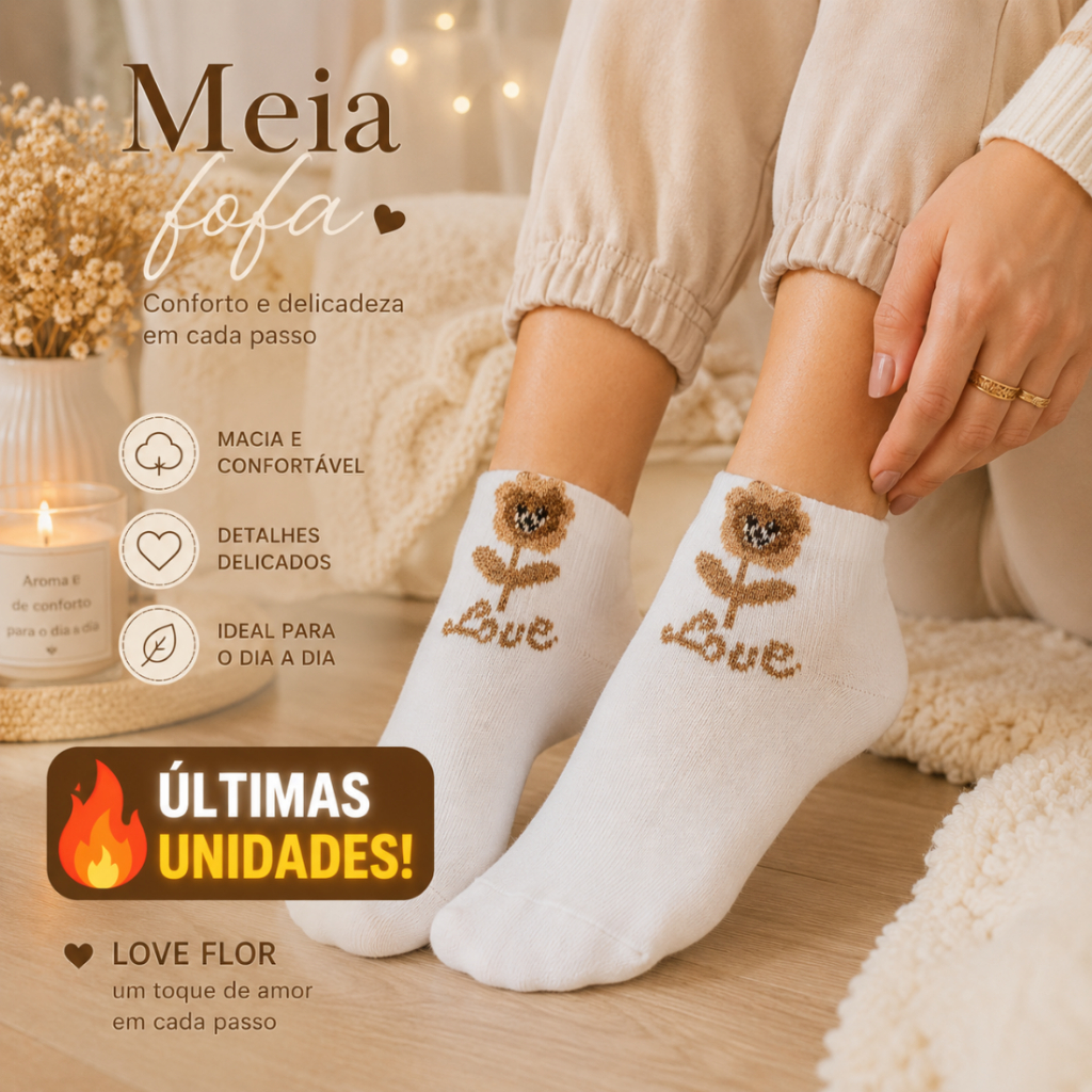 Meias brancas Soquete, Feminina, com detalhes animados de algodão macia, Ideal caminhada, academia,.