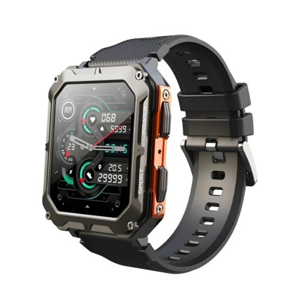 Smartwatch Bluetooth Tela 1.83" HD IP68 Monitor Cardíaco Pedômetro Android e iPhone