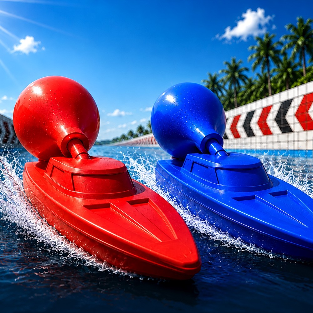 Barco de Corrida Movido a Bexiga – Brinquedo Infantil para Água, Piscina e Banheira