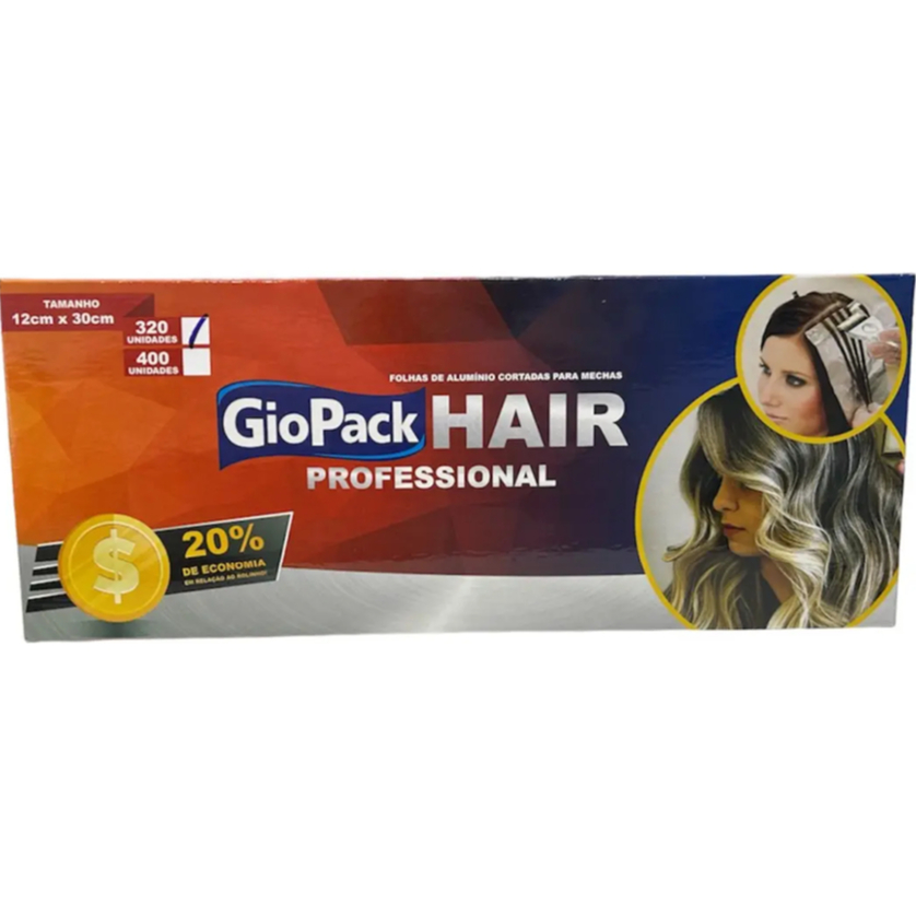 Papel Alumínio Para Mechas Luzes no Cabelo 12x30 Cabelereiro Profisional 320 Unidades