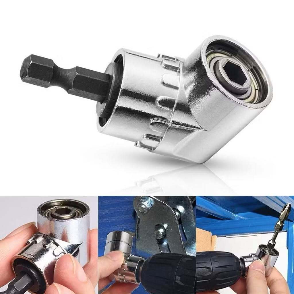 Adaptador Angular Para Parafusadeira, Furadeira, Chave Soquete, 105° Magnético 1/4 Aço Inox Extensão Chave Angular