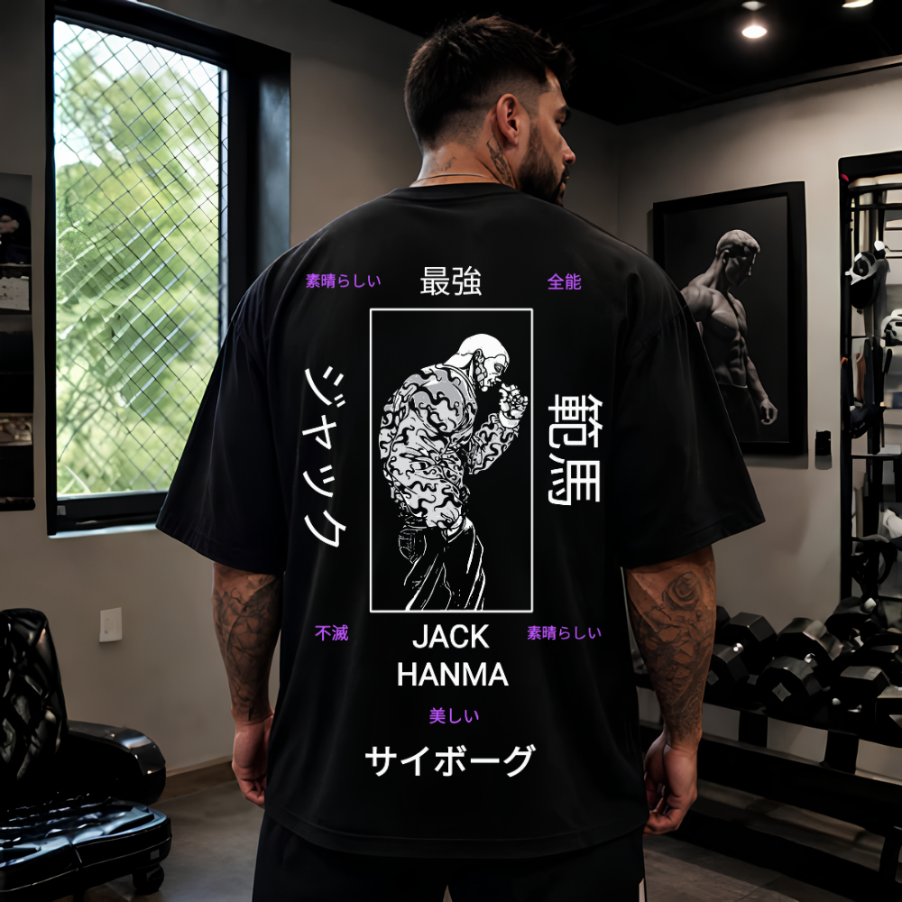 Camiseta Grande Oversized Musculação Treino Academia Moda Anime Baki Estampada Camisa 100% Confortavel
