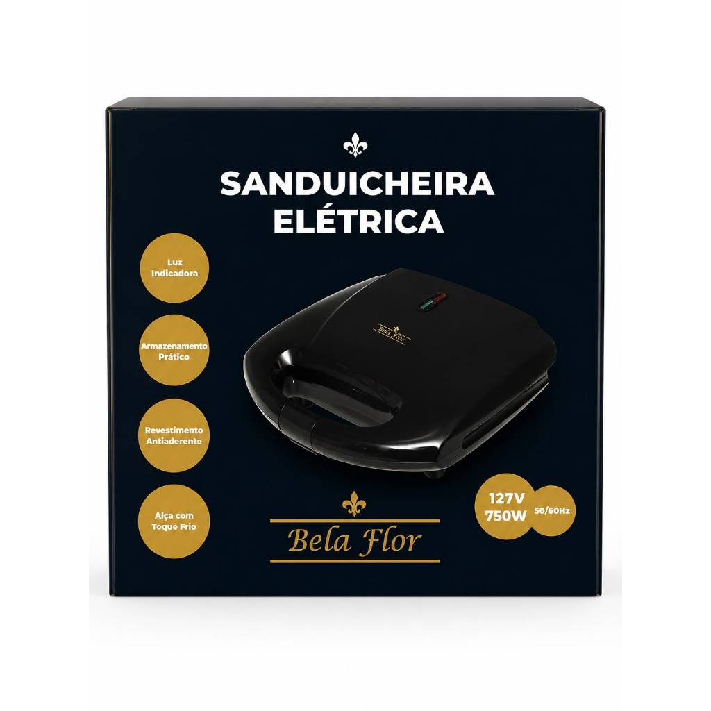 Sanduicheira e Grill 2 m 1 Antiderente  Elétrica compacta.