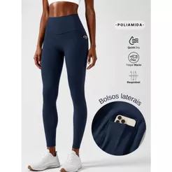 LEGGING FEMININA EM POLIAMIDA PREMIUM ENCORPADA COM BOLSOS LATERAIS