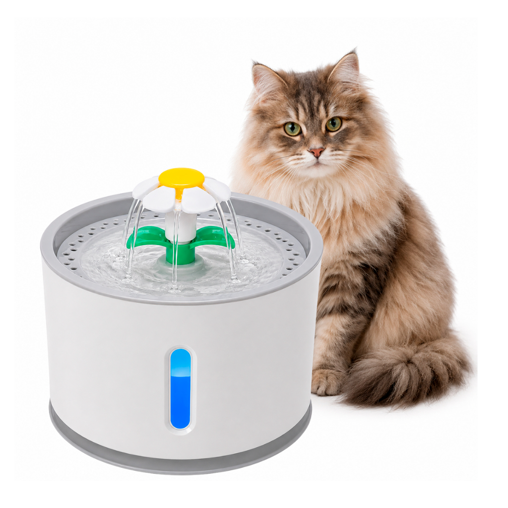 Bebedouro Pet Fonte Água 2,4L Filtro Automático Gatos Cachorros Conforto Animal Resistente