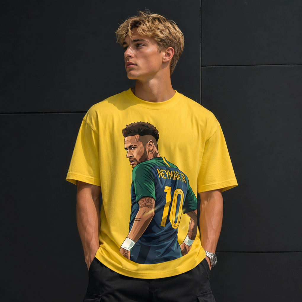 Camiseta Masculina de Futebol Jogador Ney Seleçao Brasileira - 100% Algodão - Entrega Full