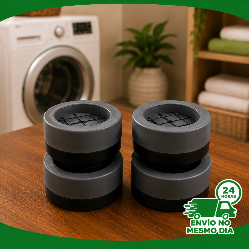 Kit 4 Suporte Anti-Vibração Almofada Pé Nivelador Amortecedor de Borracha Pezinho Máquina de Lavar Móveis Anti-Ruído