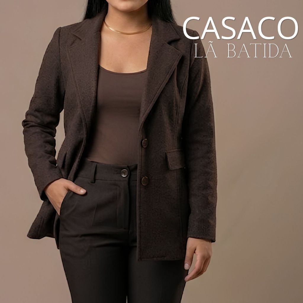 Casaco Blazer Feminino La Batida Casual Elegante Manga Longa Alta Qualidade
