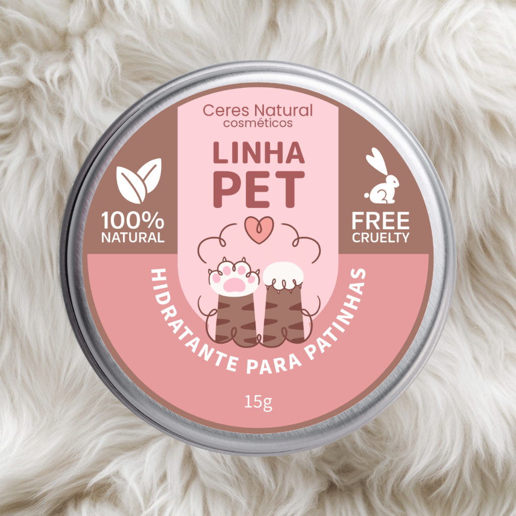 Hidratante de patinhas para cachorros e gatos vegano natural