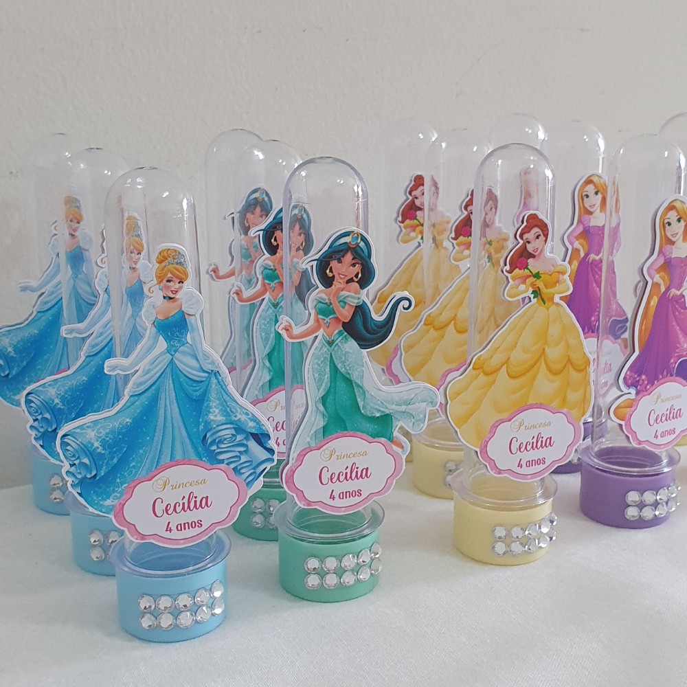 ENVIO RÁPIDO | Tubete personalizado Princesas | lembrancinha aniversario princesas | Tubete 3D das princesas