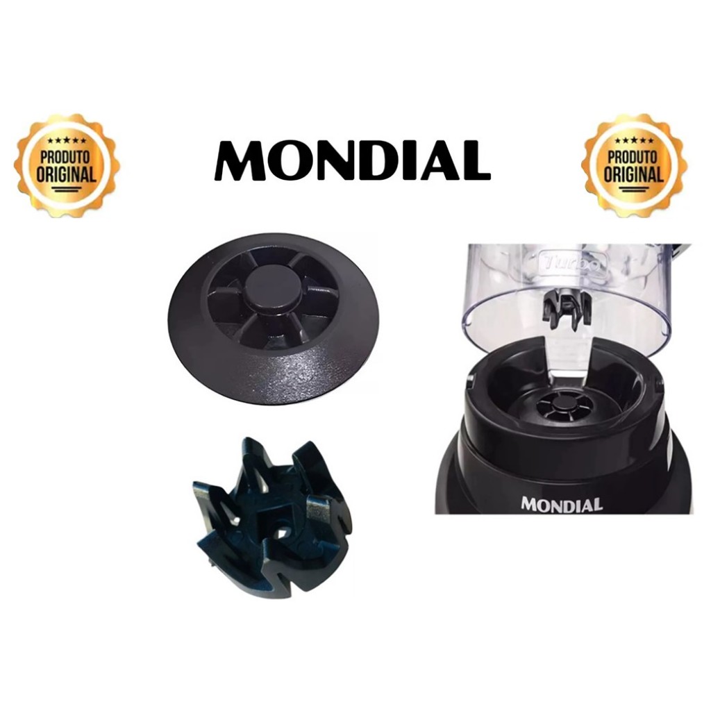 Kit Arraste Copo e Motor Liquidificador Mondial Turbo L900 L1000 L1100 L1200 Original