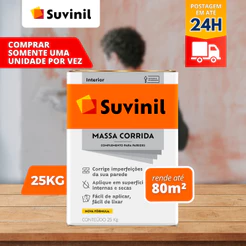 Massa Corrida 25kg Parede Suvinil Massa PVA Tapa furo Suvinil