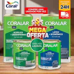 Tinta Parede Branco / Branco Gelo Acrílica 18Lts / 3,6Lts Coralar Coral grande pequena lata galão