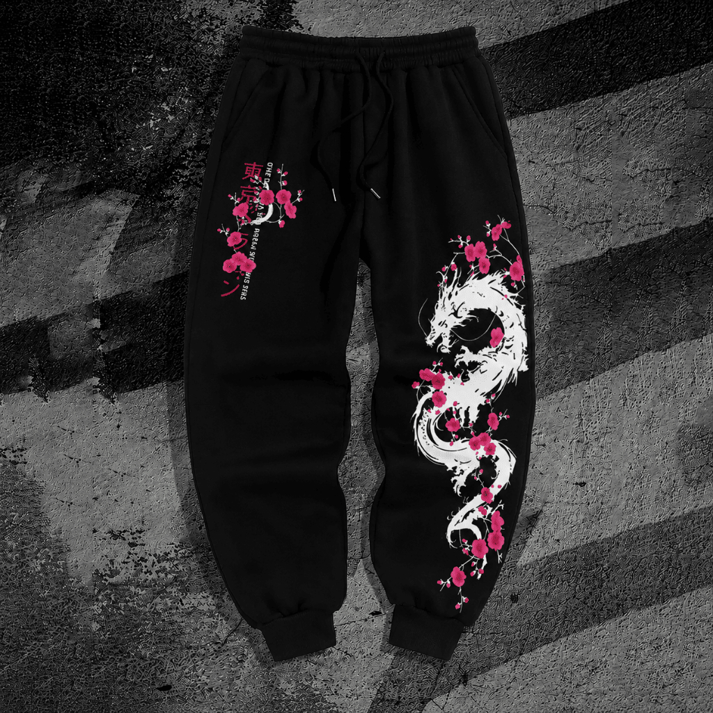 Calça Moletom Algodão Confortável Academia Arte Dragão Samurai Japonês Streetwear Exclusiva Gótico Gym Treino Fitness