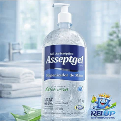 Álcool Gel Asseptgel Antisséptico Aloe Vera Hidratante Não Resseca